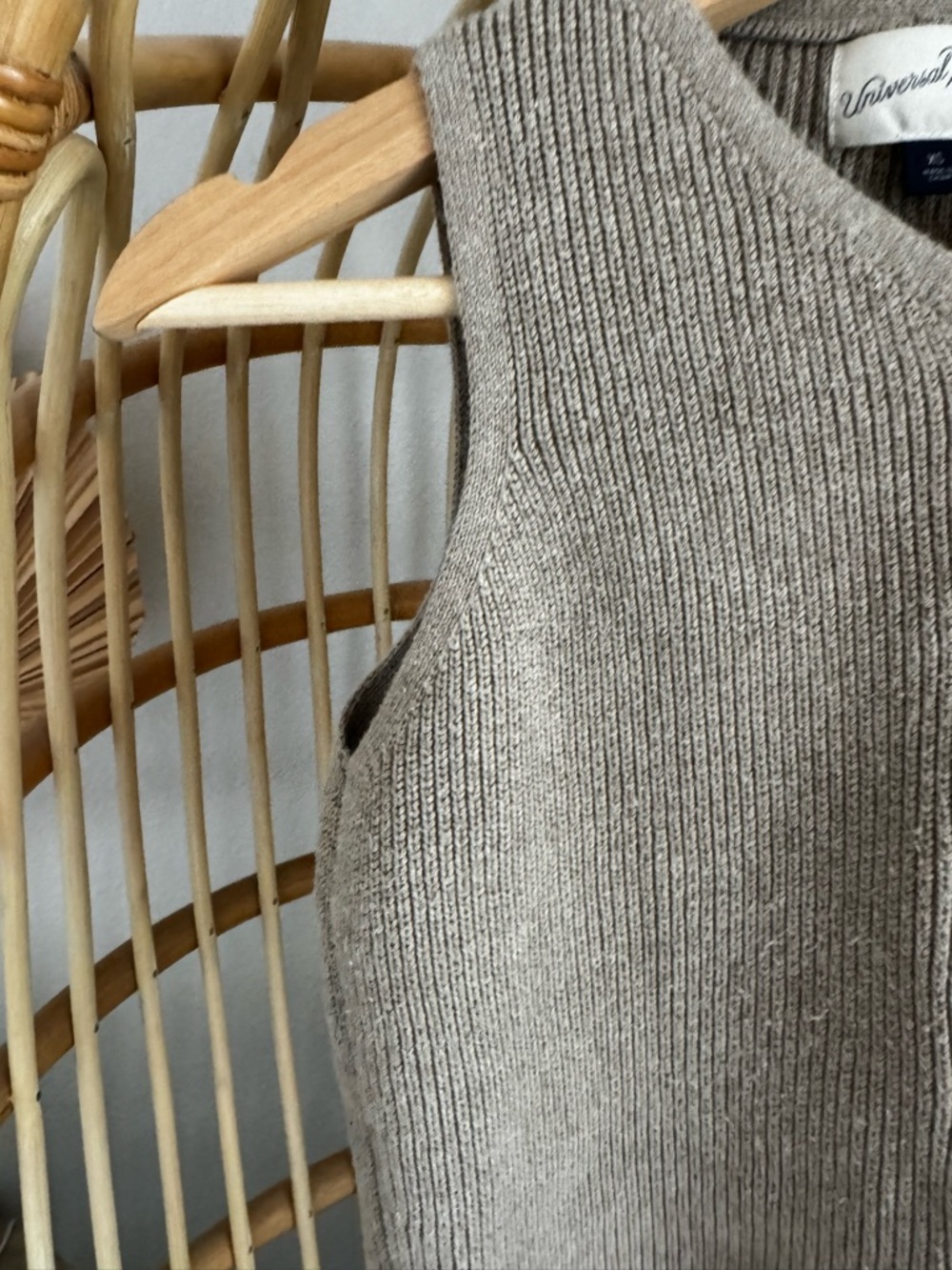 Taupe Knit Button Front Sweater XS - Picture 4 of 5